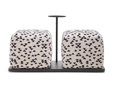 Pouf quadrato in pelle con tavolino BONBON SITIA