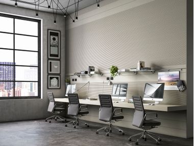 Rivestimento fonoassorbente con pannelli da parete  AKUSTIKA DECOR F NAF - GRIGIO ADRIA SKEMA