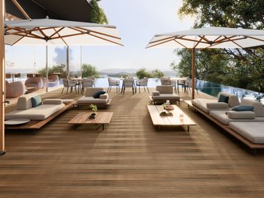 Pavimento per esterni in WPC REAL - TEAK SKEMA