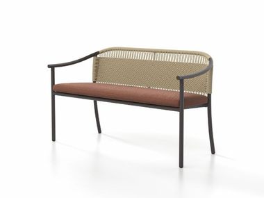 Garden bench in aluminum and rope ARATA SKLD Studio