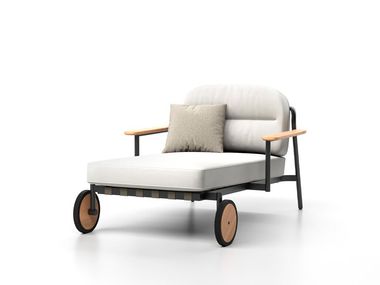 Lettino da giardino in alluminio e legno LACUS SKLD Studio