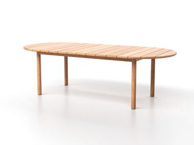 Oval teak garden table UMBRA SKLD Studio