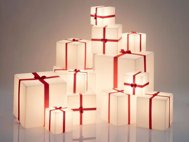 Polyethylene floor lamp MERRY CUBO SLIDE