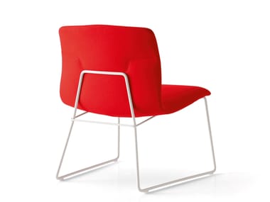 Sled base upholstered easy chair SLOT XL S