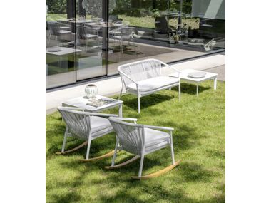 SMART Rocking powder coated aluminium easy chair with armrests By Varaschin