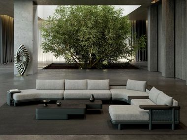 Modular aluminium garden sofa ALVO SNOC