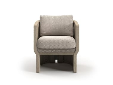 SNOC, ELYTHIA Sedia da giardino imbottita in teak con braccioli