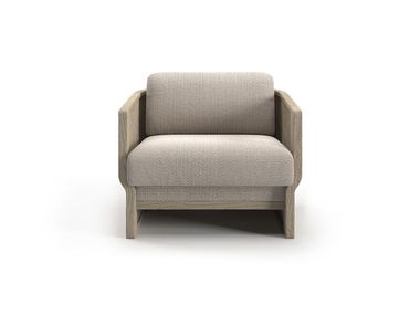 Fabric garden armchair with armrests ELYTHIA SNOC