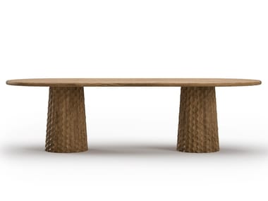 SNOC, MIURA Tavolo da giardino ovale in teak