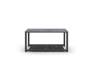 Rectangular stone and aluminium garden side table SESTRI SNOC