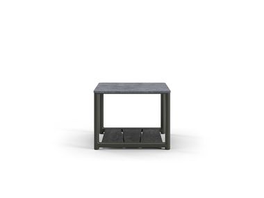 Square stone and aluminium garden side table SESTRI SNOC