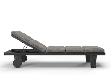 SNOC, SESTRI Lettino da giardino reclinabile imbottito in alluminio con ruote