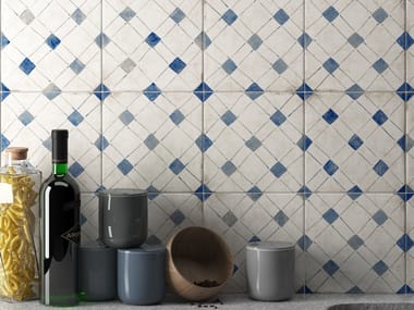 Indoor full-body porcelain stoneware wall/floor tiles with encaustic effect SORRENTINA