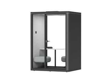 Multi-person acoustic office pod with table SILENS MEETBOX2 SPARK