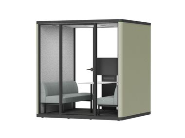 Cabina ufficio acustica multiposto con tavolo SILENS MEETBOX6 SPARK