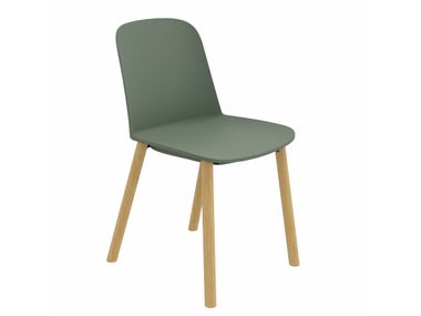 Polypropylene chair with wooden legs VELA SPARK