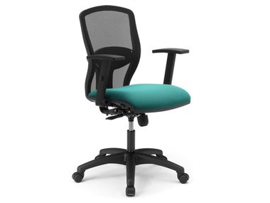 Real Piel RP Real Work Sedia Scrivania Ergonomica in Rete Traspirante, Girevole, Reclinabile, con Altezza e braccioli Regolabili, base con ruote, nero + giallo. Prodotto Italiano