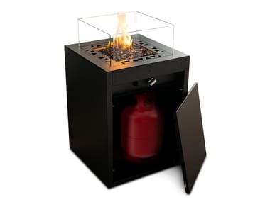 Gas outdoor freestanding powder coated steel fireplace SQUARE