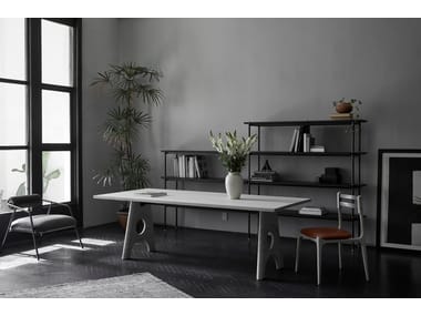 STACKING Steel and wood bench By District Eight