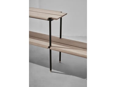 STACKING Steel and wood bench By District Eight