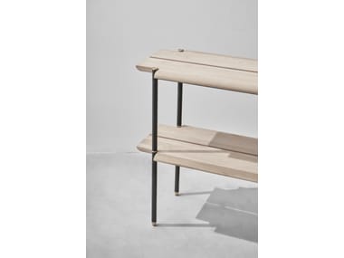 STACKING Steel and wood bench By District Eight