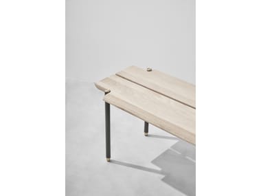 STACKING Steel and wood bench By District Eight