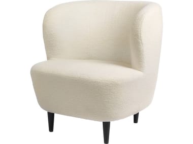 Upholstered wooden armchair STAY LOUNGE CHAIR