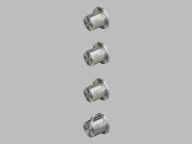 Wall-mounted stainless steel thermostatic mixer set STEREO 16 50 QuadroDesign