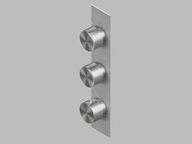 Wall-mounted stainless steel thermostatic mixer set STEREO 16 89.0 QuadroDesign