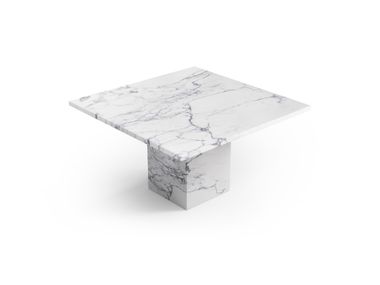 Square Statuario MichelAngelo Carrara marble coffee table CARRERA STONE VALLEY