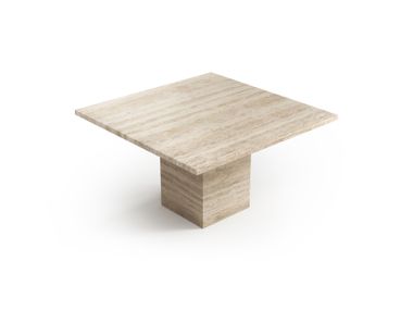 Square coffee table in classic travertine CARRERA STONE VALLEY