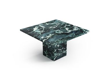 Square Verde Alpi marble coffee table CARRERA STONE VALLEY