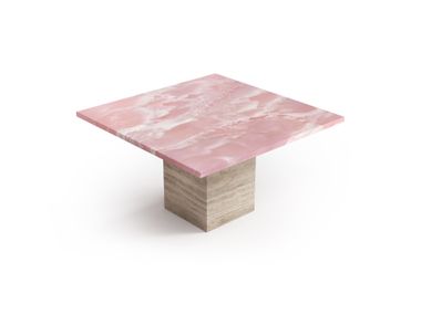 Square coffee table with pink onyx top CARRERA STONE VALLEY