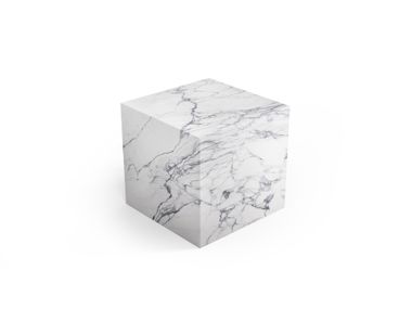 Cubic side table in Statuario MichelAngelo Carrara marble GEMA STONE VALLEY