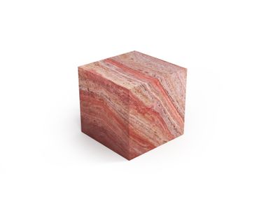 Cubic side table in red travertine GEMA STONE VALLEY