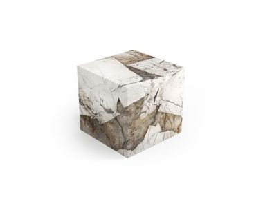 Cubic side table in Patagonia quartzite GEMA STONE VALLEY