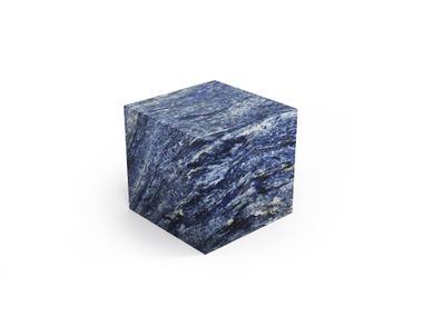 Cubic side table in Blue Bahia granite GEMA STONE VALLEY