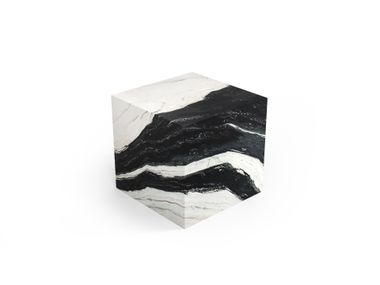 Cubic side table in Panda marble GEMA STONE VALLEY