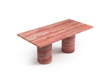 Rectangular coffee table in red travertine JASPURA STONE VALLEY
