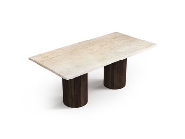 Rectangular coffee table with Crema marble top JASPURA STONE VALLEY