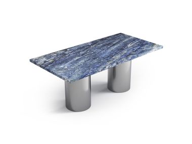 Rectangular coffee table with Blue Bahia granite top JASPURA STONE VALLEY