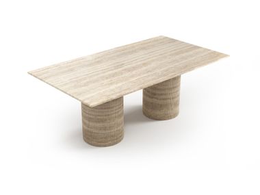 Rectangular classic travertine table JASPURA STONE VALLEY