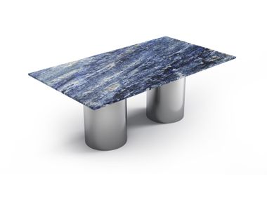 Rectangular table with Blue Bahia Granite top JASPURA STONE VALLEY