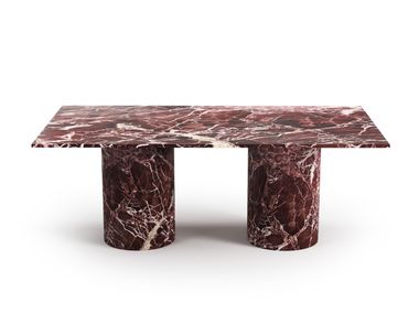 Rectangular Levanto red marble table JASPURA STONE VALLEY