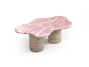 Coffee table with pink onyx top NUNOCA STONE VALLEY