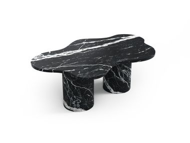 Nero Marquina marble coffee table NUNOCA STONE VALLEY