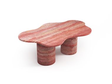 Coffee table in red travertine NUNOCA STONE VALLEY