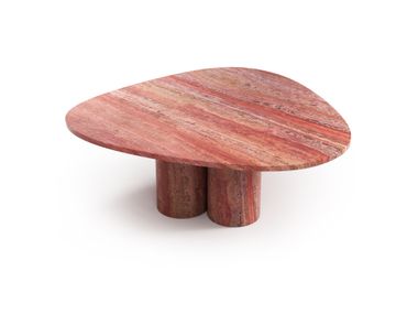 Red travertine coffee table RIVAGE STONE VALLEY