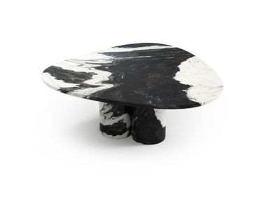 Marble side table in Panda marble RIVAGE STONE VALLEY