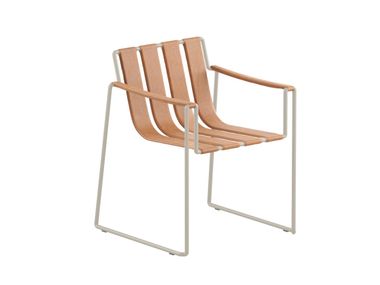 Sled base Imitation leather garden chair with armrests STRAPPY Royal Botania